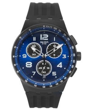 Swatch Unisex Swiss Chronograph Nitespeed Black Silicone Strap Watch 42mm Susb402