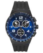 Swatch Unisex Swiss Chronograph Nitespeed Black Silicone Strap Watch 42mm Susb402