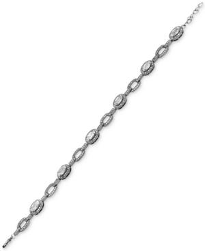 Nina Silver-tone Cubic Zirconia Link Bracelet