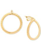 Textured Side Hoop Earrings In 14k Gold