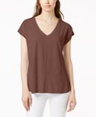 Bar Iii Contrast V-neck T-shirt, Created For Macy's