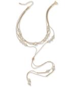 I.n.c. Rose Gold-tone Imitation Pearl Multi-strand Lariat Choker Necklace, 14 + 3 Extender, Created For Macy's