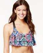 California Waves Geo-print Crop Bikini Top Women's Swimsuit