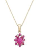 Ruby (1-1/4 Ct. T.w.) And Diamond Accent Pendant Necklace In 14k Gold