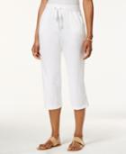 Karen Scott Petite Pull-on Side-vent Knit Capri Pants, Only At Macy's
