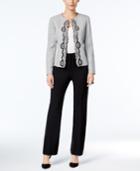 Tahari Asl Petite Embroidered Tweed Pantsuit