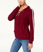 Hippie Rose Juniors' Lace-up Hoodie