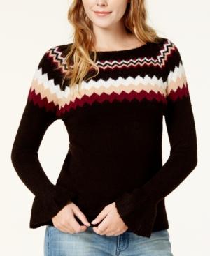 Kensie Fair Isle Bell-sleeve Sweater