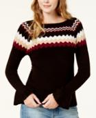 Kensie Fair Isle Bell-sleeve Sweater