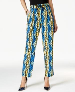 Ny Collection Printed Drawstring Pants