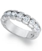 Certified Diamond Box Band Ring In 18k White Gold (1-1/2 Ct. T.w.)