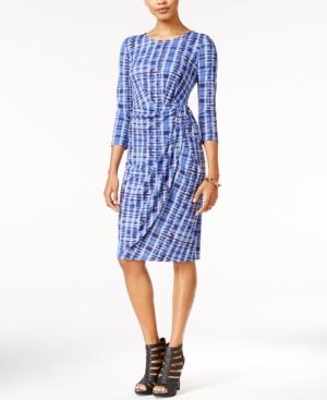 Bar Iii Printed Faux-wrap Sheath Dress, Only At Macy's
