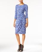 Bar Iii Printed Faux-wrap Sheath Dress, Only At Macy's