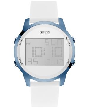 Guess Women's Digital Chronograph White Silicone Strap Watch 46mm U0815l3