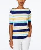Charter Club Petite Striped Top, Created For Macy's