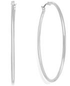 Charter Club Silver-tone Thin Tube Large Hoop Earrings