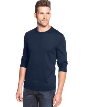 Club Room Big And Tall Solid Merino-blend Crew-neck Sweater