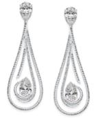 Danori Silver-tone Pave Crystal Flow Drop Earrings, Only At Macy's