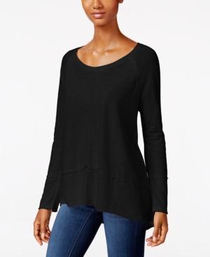 Style & Co. Raw-edge Scoop-neck Top, Only At Macy's