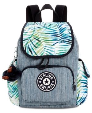 Kipling Printed City Pack Small Denim Backpack