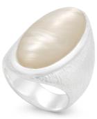 Inc International Concepts Silver-tone Oval Imitation Mother Of Pearl Large Ring, Only At Macy's