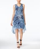 Karen Kane Printed High-low Chiffon Dress