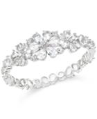 Kate Spade New York Silver-tone Crystal Flower Bangle Bracelet