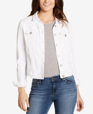William Rast White Wash Textured Star Denim Jacket