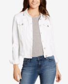 William Rast White Wash Textured Star Denim Jacket