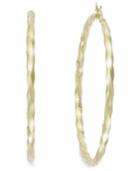 Twist Hoop Earrings In 14k Gold Vermeil, 60mm