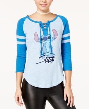 Freeze 24-7 Juniors' Stitch Graphic Lace-up Top