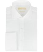 Michael Michael Kors Dress Shirt, No Iron Twill White Solid Long-sleeved Shirt With French Cuff