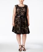 Betsy & Adam Plus Size Lace Fit & Flare Dress