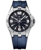 Tommy Hilfiger Men's Blue Silicone Strap Watch 46mm 1791062