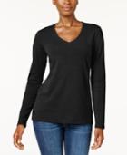 Style & Co V-neck Knit Top, Created For Macy's