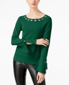 I.n.c. Grommet Bell-sleeve Sweater, Created For Macy's