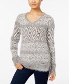 Style & Co. Petite Fair Isle Eyelash Sweater, Only At Macy's