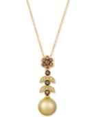 Le Vian Cultured Golden South Sea Pearl (9mm) & Diamond (1/3 Ct. T.w.) 20 Pendant Necklace In 14k Gold