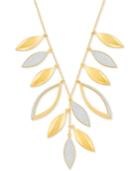 Swarovski Gold-tone Pave Leaf Statement Necklace