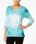 Style & Co. Tie-dyed Top, Only At Macy's