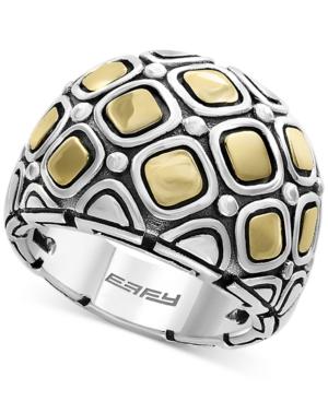 Effy Two-tone Geometric Statement Ring In Sterling Silver And 18k Gold