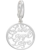 Giani Bernini Live Love Laugh Clip-on Charm In Sterling Silver, Only At Macy's