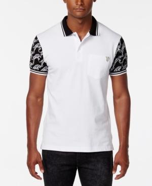 Versace Men's Printed-sleeve Polo