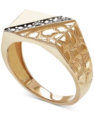 Diamond Accent Nugget Ring In 10k Gold