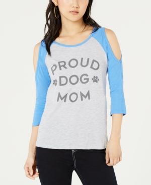 Love Tribe Juniors' Dog Mom Cold-shoulder Top