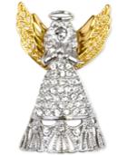 Charter Club Two-tone Crystal Angel Brooch, Created For Macy's