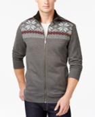Club Room Big And Tall Sherpa-lined Full-zip Mock-neck Sweater, Only At Macy's