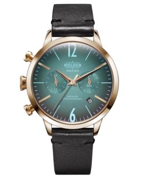 Welder Moody Women's Black Leather Strap Watch 38mm