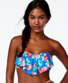 Hula Honey Rose-print Ruffle Bikini Top Women's Swimsuit