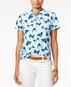 Tommy Hilfiger Short-sleeve Butterfly Printed Polo, Only At Macy's